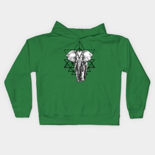 geometric elephant Kids Hoodie